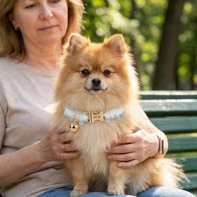 Collier Chien bleu au parc