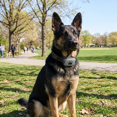Collier de dressage Chien gris avec berger allemand