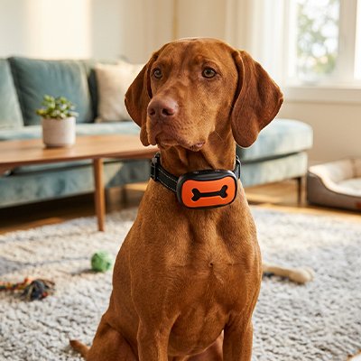 Collier de dressage pour Chien orange dans le salon