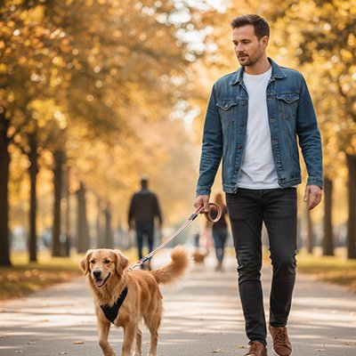 Laisse pour Chien rouge dans les bois