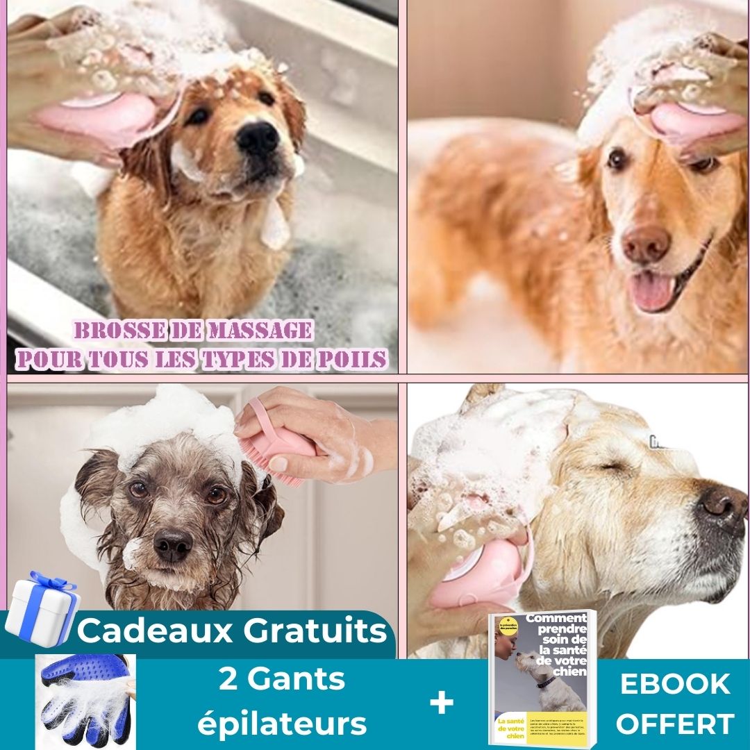 RelaxoBain™| Brosse shampoing pour chiens