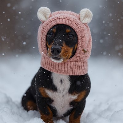 Bonnet pour chien​ rose