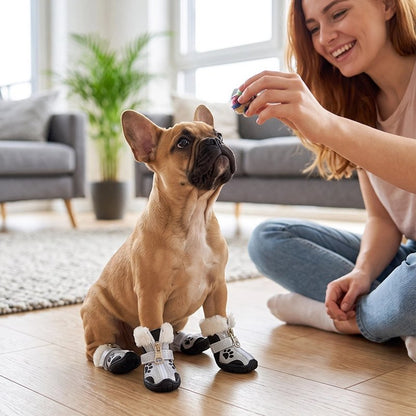 Chaussure Chien dans le salon