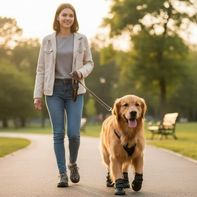 Chaussure pour Chien noir promenade au parc