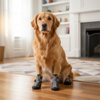 Chaussures pour Chien noir dans le salon
