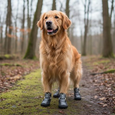 Chaussures pour Chien noir dans les bois