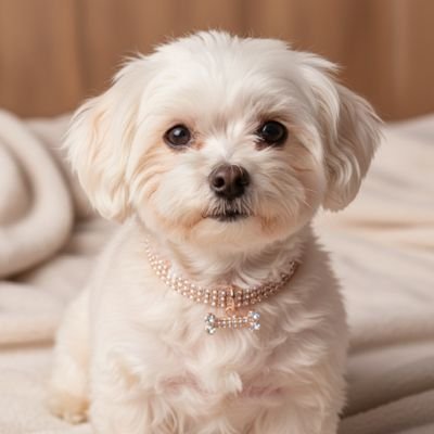 Collier chiot or rose 