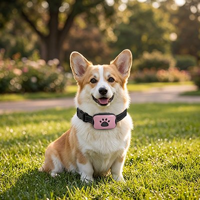 Collier de dressage Chien rose au parc