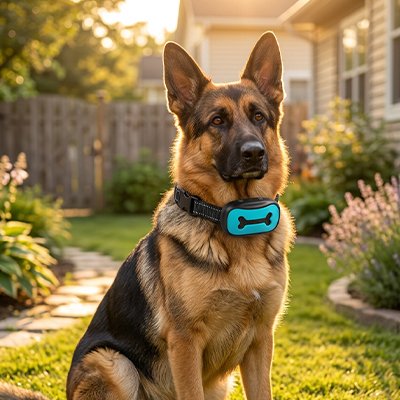 Collier de dressage pour Chien bleu berger allemand accroupie