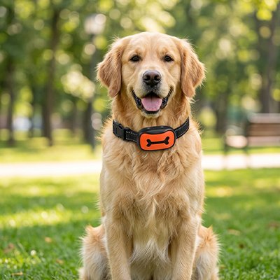 Collier de dressage pour Chien orange dans le parc