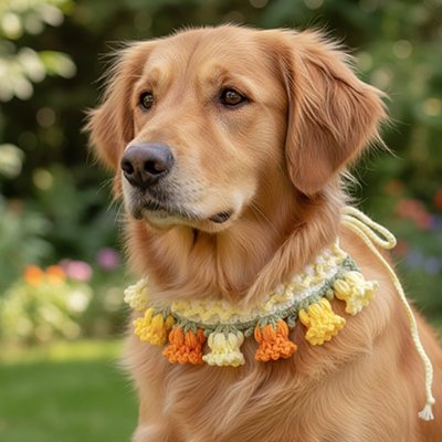 Collier pour chien avec portrait golden retriever
