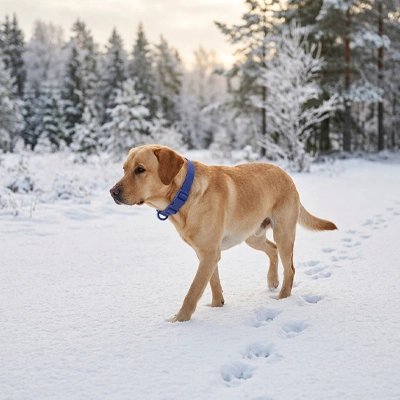 Collier pour Chien bleu dans la neige