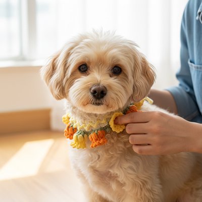 Collier pour chien caniche de face
