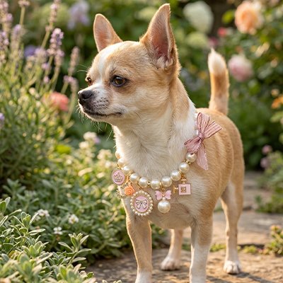 Collier pour Chien chihuahua dans le jardins
