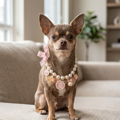 Collier pour Chien chihuahua dans le salon