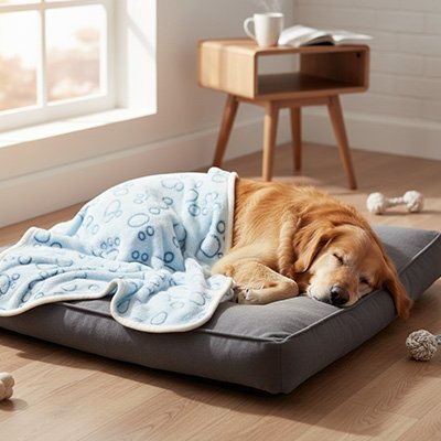 Couverture chien dans la chambre 