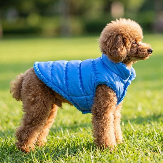 Doudoune pour Chiens bleu au parc