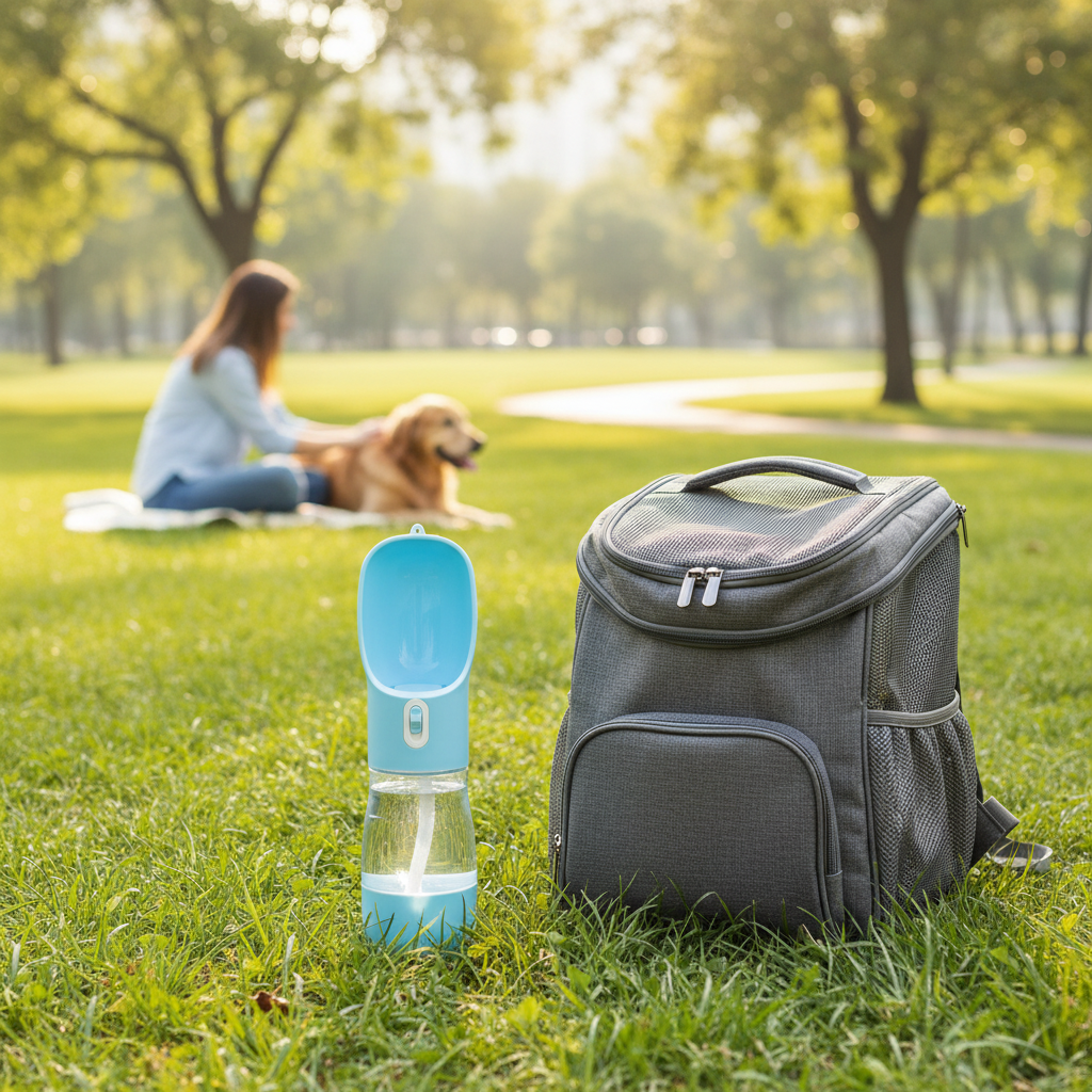 gourde-pour-chien-bleu-chien-au-parc