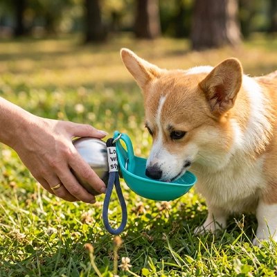 Gourde pour Chien bleu