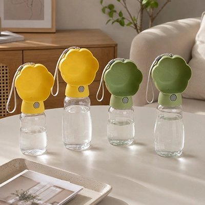 Gourdes pour chien jaune et vert sur la table