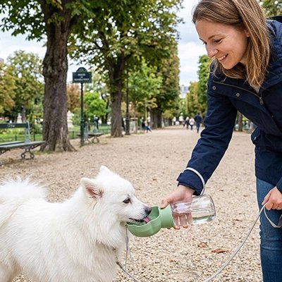 Gourdes pour Chien vert au parc