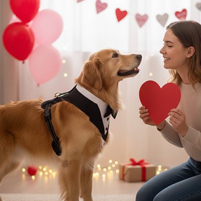 Harnais chien avec décore d'anniversaire