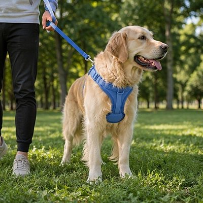Harnais chien bleu