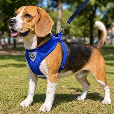 Harnais chien bleu