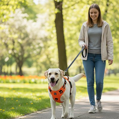 Harnais chien orange