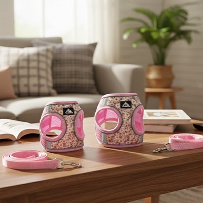 Harnais pour petit chien sur une table