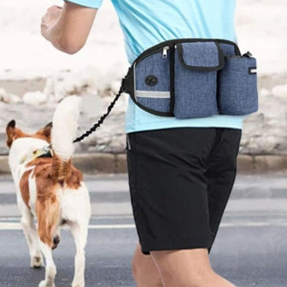 Laisse chien - avec sac de taille
