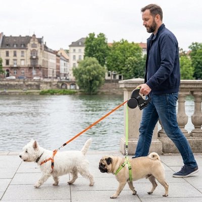 Laisse double pour Chien noir