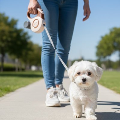 Laisse enrouleur chien marron