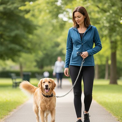 Laisse pour chien balade au parc