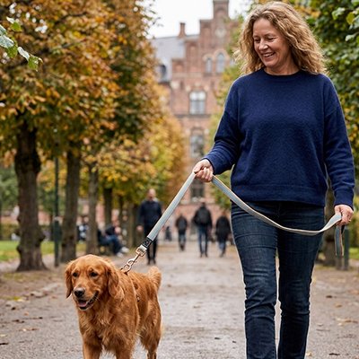 Laisse pour Chien bleu en ville