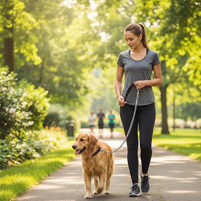 Laisse pour chien courir au parc
