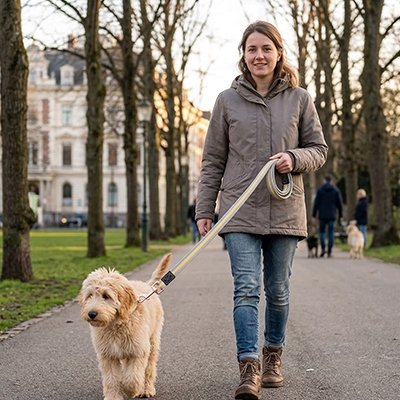 Laisse pour Chien jaune au parc