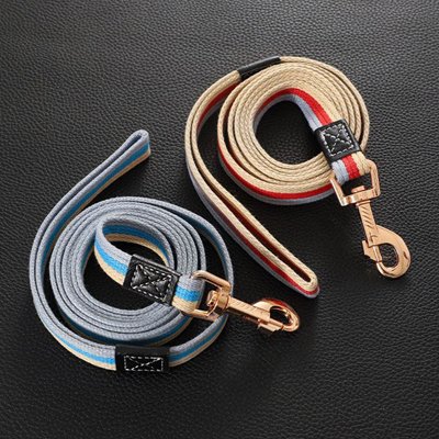 Laisse pour Chien rouge et bleu sur la table