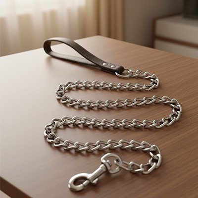Laisse pour chien sur la table