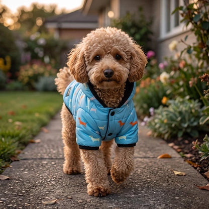 Manteau Chien bleu dans le jardins