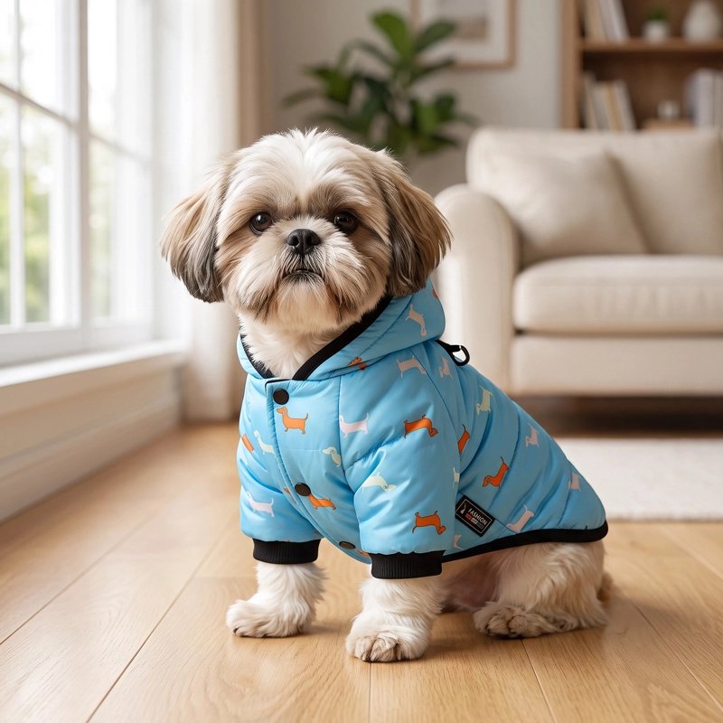 Manteau Chien bleu dans le salon