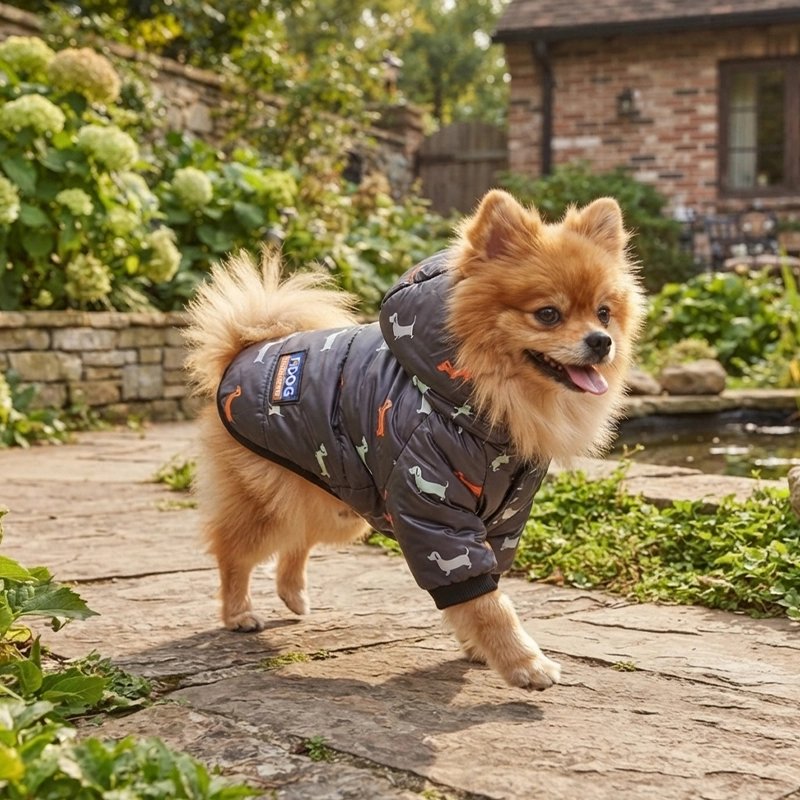 Manteau Chien noir en campagne