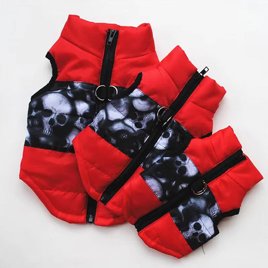 Manteau rouge et noir