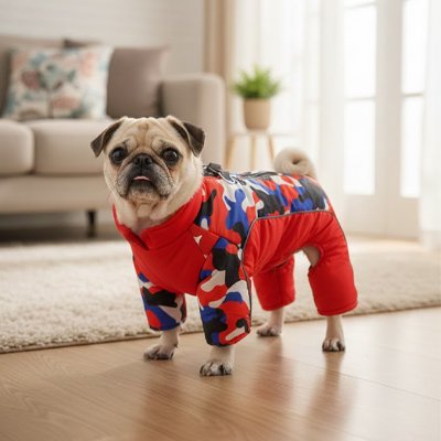 Manteau pour Chien avec bouledogue français dans le salon