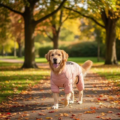 Manteau pour Chien rose au parc