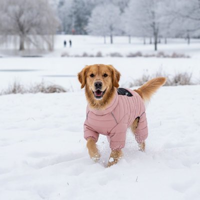 Manteau pour Chien rose dans la neige