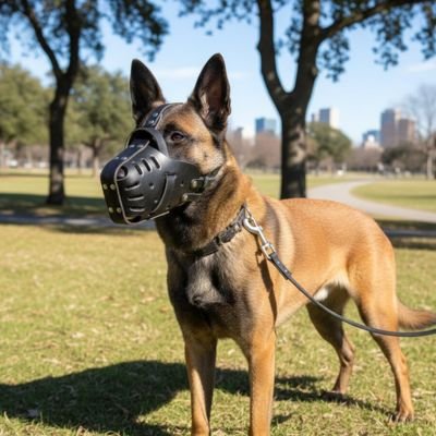 Muselière chien anti morsure au parc​