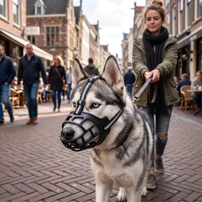 Muselière chien​ en ville