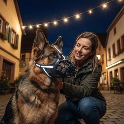 Muselière chien​ la nuit