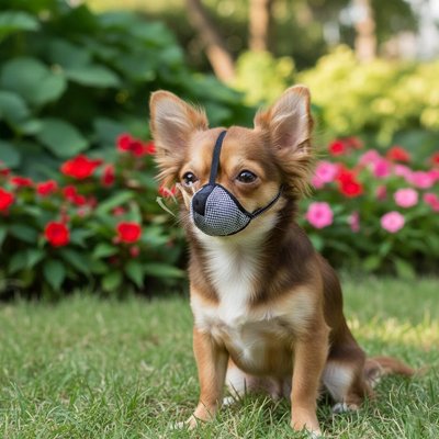 Muselière pour chien​ dans les bois